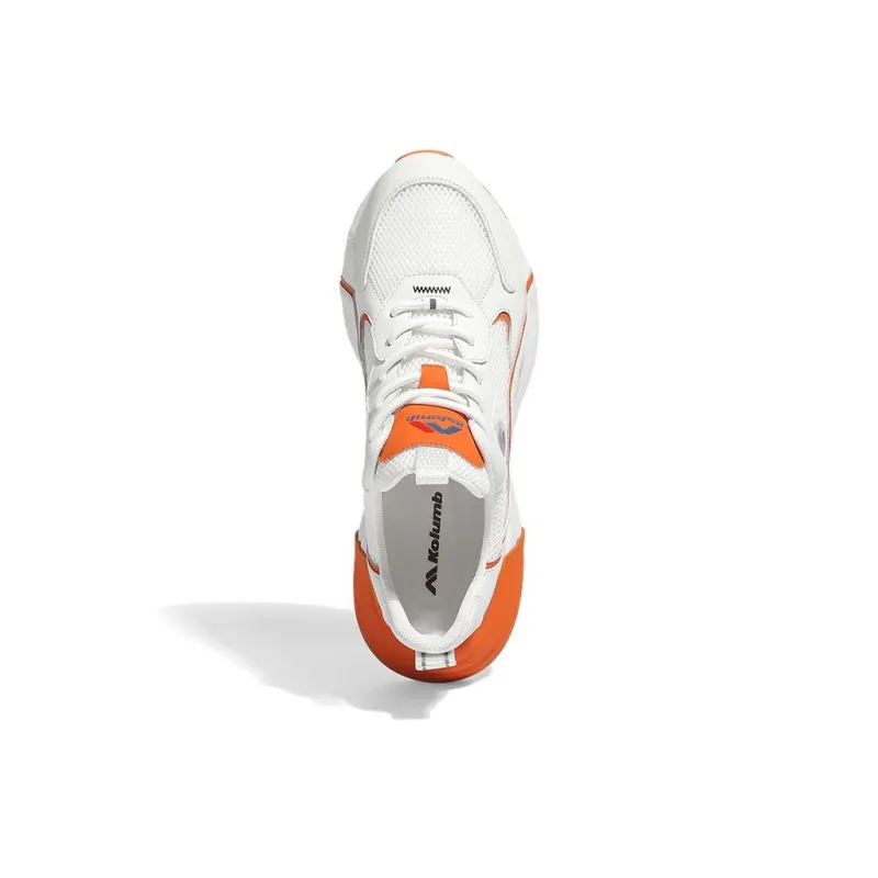 Kolumb Slip Resistant And Breathable Low Top Casual Shoes Men's White Orange-3