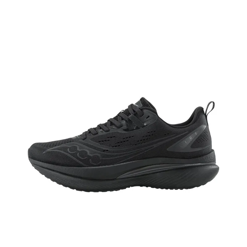 Saucony Cushioned Wear Resistant Breathable Low Top Casual Running Shoes Unisex Black-0