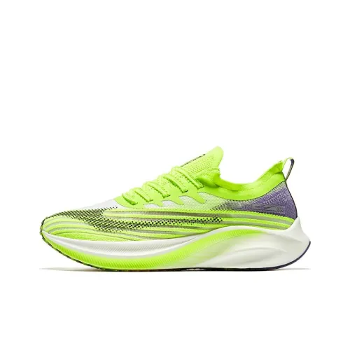 Erke Cushioning Anti Slip And Wear Resistant Rebound Low Top Casual Running Shoes Men's Lime Green