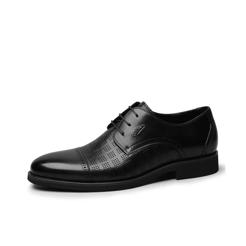 GOLDLION Dress Shoes Men Low Top Black/Brown-1