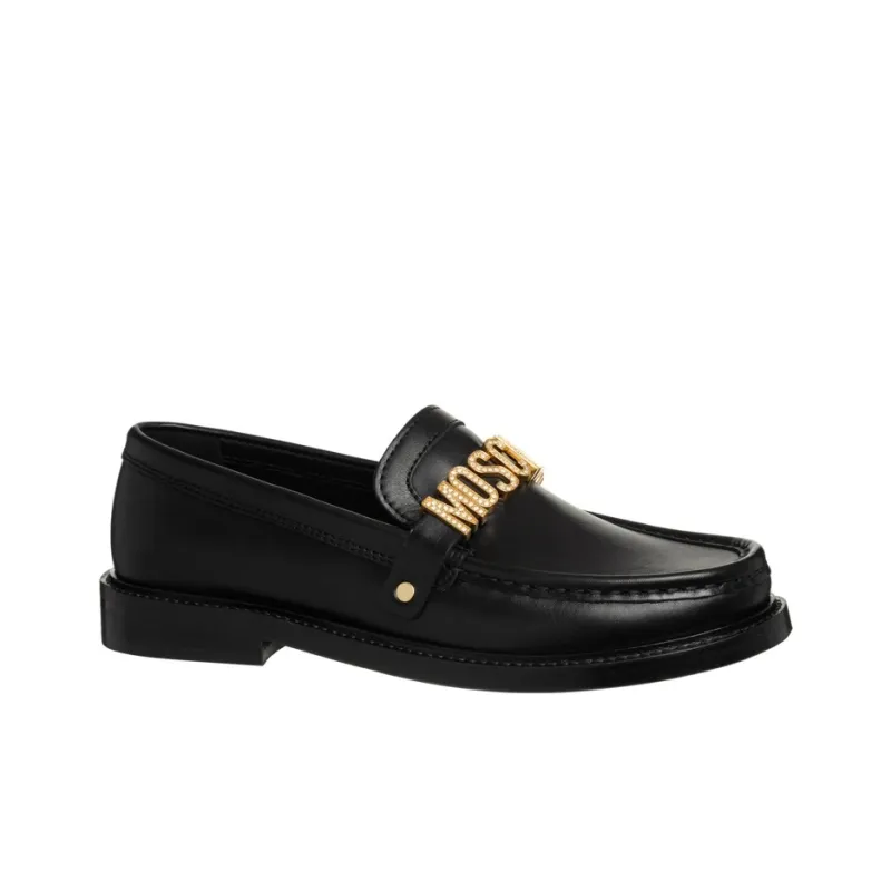 MOSCHINO Logo Plaque Loafers-1