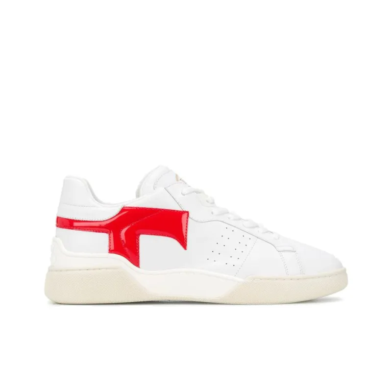 TOD'S Cushioning, Slip Resistant, Abrasion Resistant, Breathable Low Top Casual Shoes Women's White Red-1