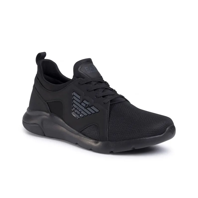 EMPORIO ARMANI Cushioning, Slip Resistant, Abrasion Resistant, Lightweight Low Top Sports Casual Shoes Men's Black-2