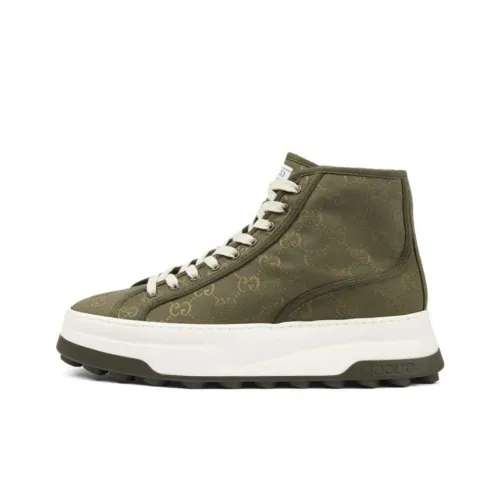 GUCCI Skateboard Shoes Men High-Top Green