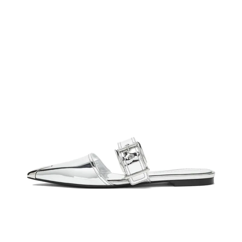 Alexander McQueen Punk Flat Leather Mules-0