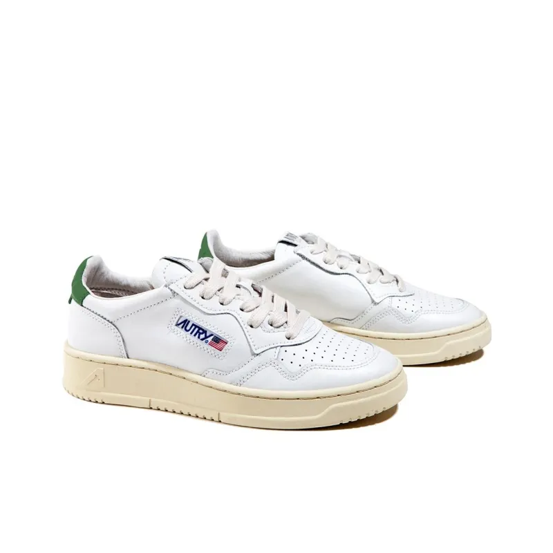 AUTRY Medalist Leather Low White Green-1