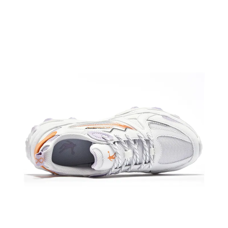 QIAODAN Cushioning, Wear Resistant Low Top Running Shoes Women's White Purple-3