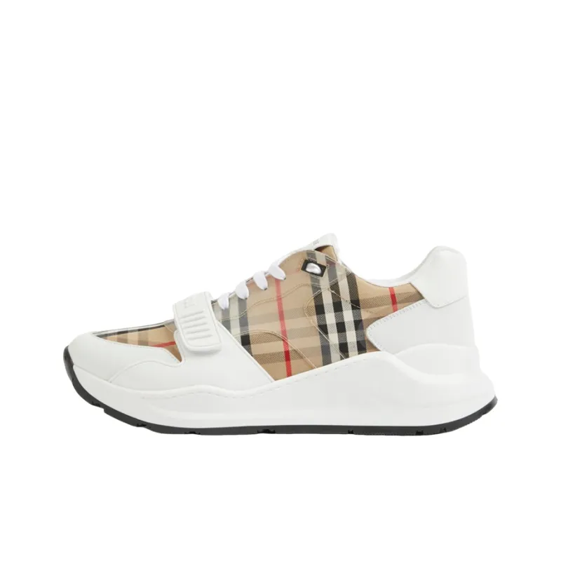 Burberry Check And Leather Sneaker White Clear Check-0