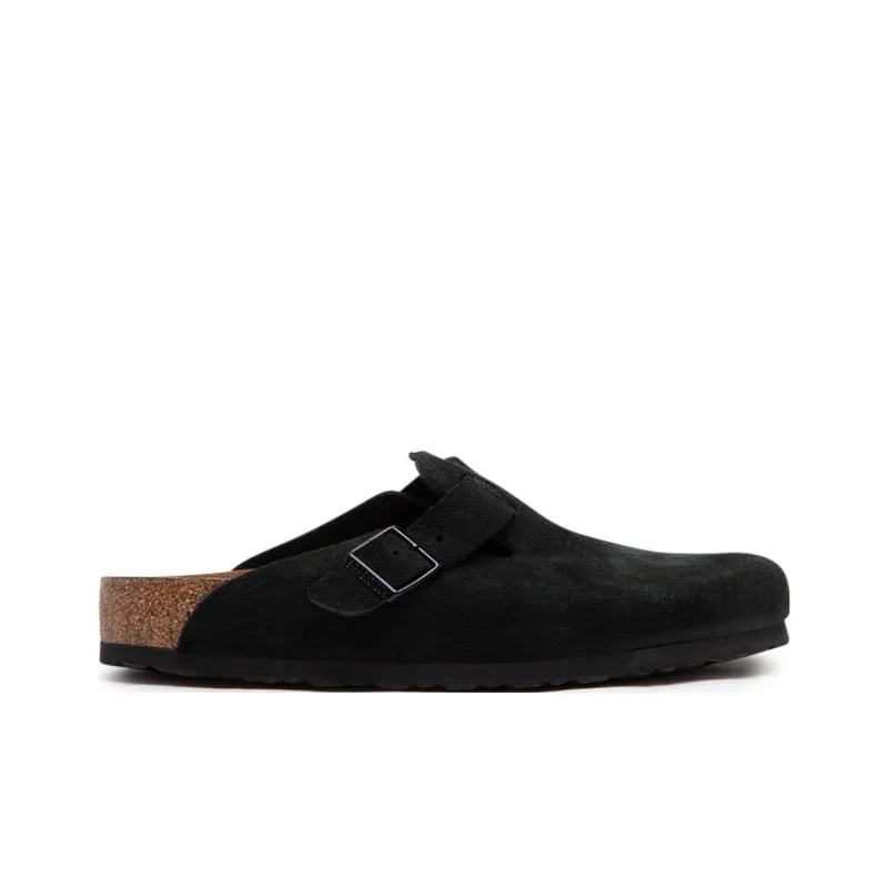 Birkenstock Boston Soft Footbed Suede Black Women's-1