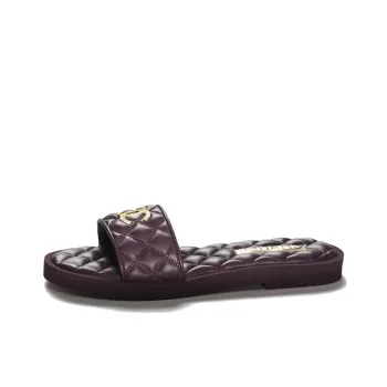 CHANEL Abrasion Resistant Slide Slippers Women's Burgundy