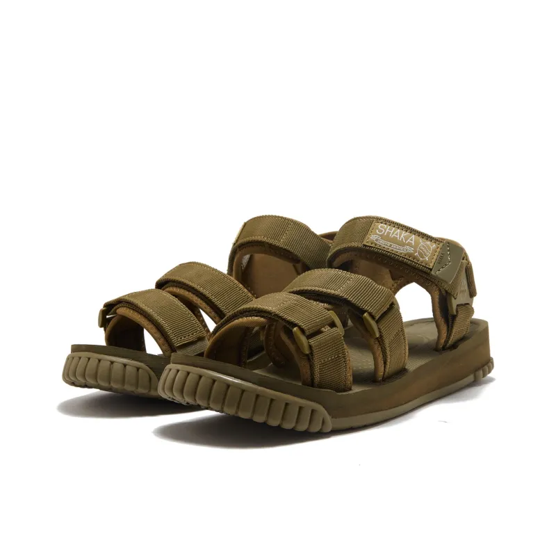 SHAKA Hook and Loop Beach Sandals Unisex Army Green-2