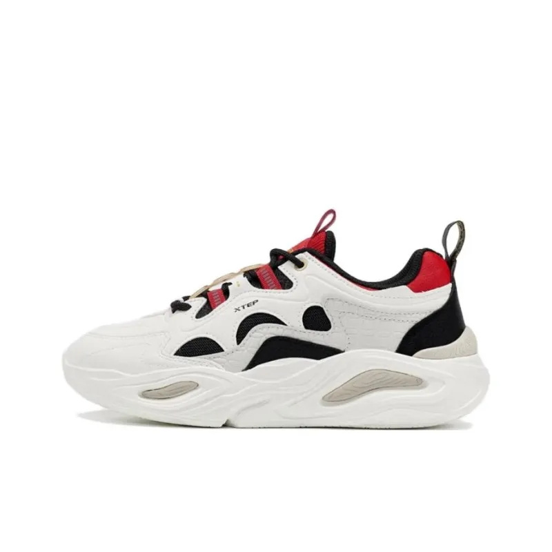 XTEP Mi Fan Mifan Anti Slip Wear Resistant Low Top Sports Casual Shoes White Black Red-0