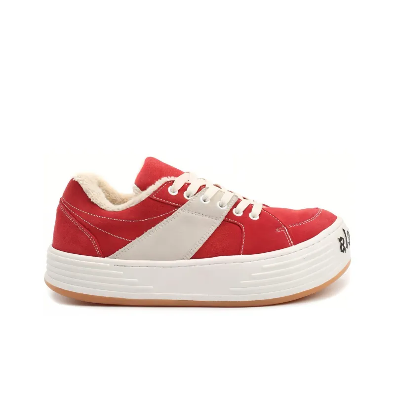 PALM ANGELS Low Top Stylish Skateboarding Shoes Men's Red White-1