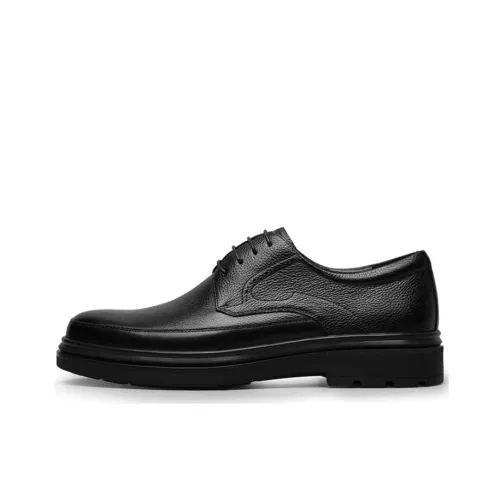 GOLDLION Dress Shoes Men Low-Top Black