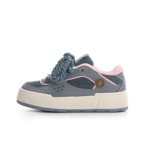 Lovely you Skateboard Shoes Women's Low-Top Blue Pink