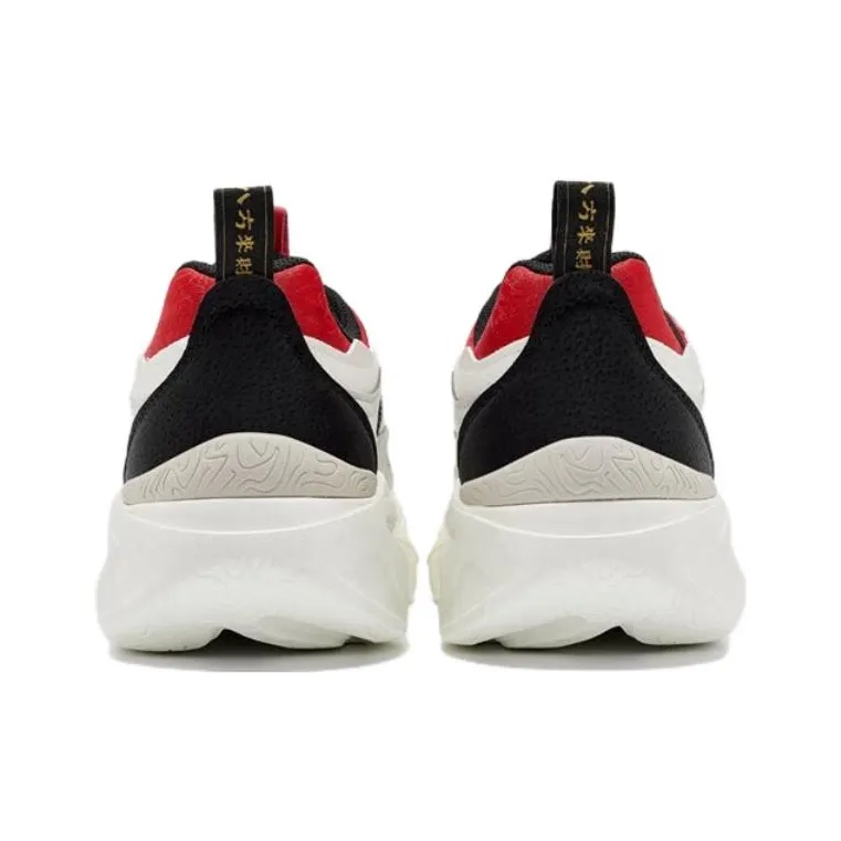 XTEP Mi Fan Mifan Anti Slip Wear Resistant Low Top Sports Casual Shoes White Black Red-3