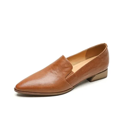 Zi Xiao Loafers Women's Mid Top Brown/Apricot/Black