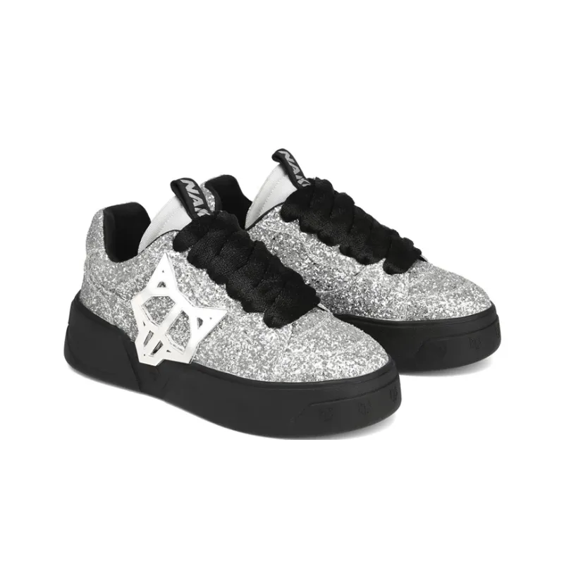 Naked Wolfe Kosa Low-Top Stylish Skateboarding Shoes Men's Silver-2