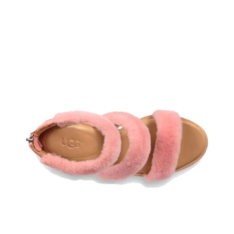UGG Del Rey Fluff Heel High Heel Sandal Women's Cherry Blossom Pink-3