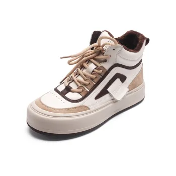 DG Casual Shoes Women's Low Top Beige Apricot/Beige Black