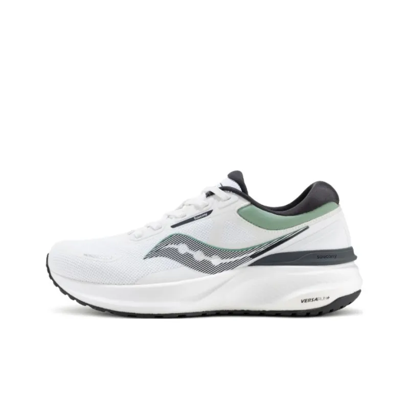 Saucony Anti Slip Wear Resistant Low Top Training Running Shoes Men's White Black Green-0