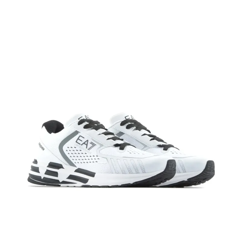 EMPORIO ARMANI Slip Resistant Low Top Casual Shoes Unisex White Black-2