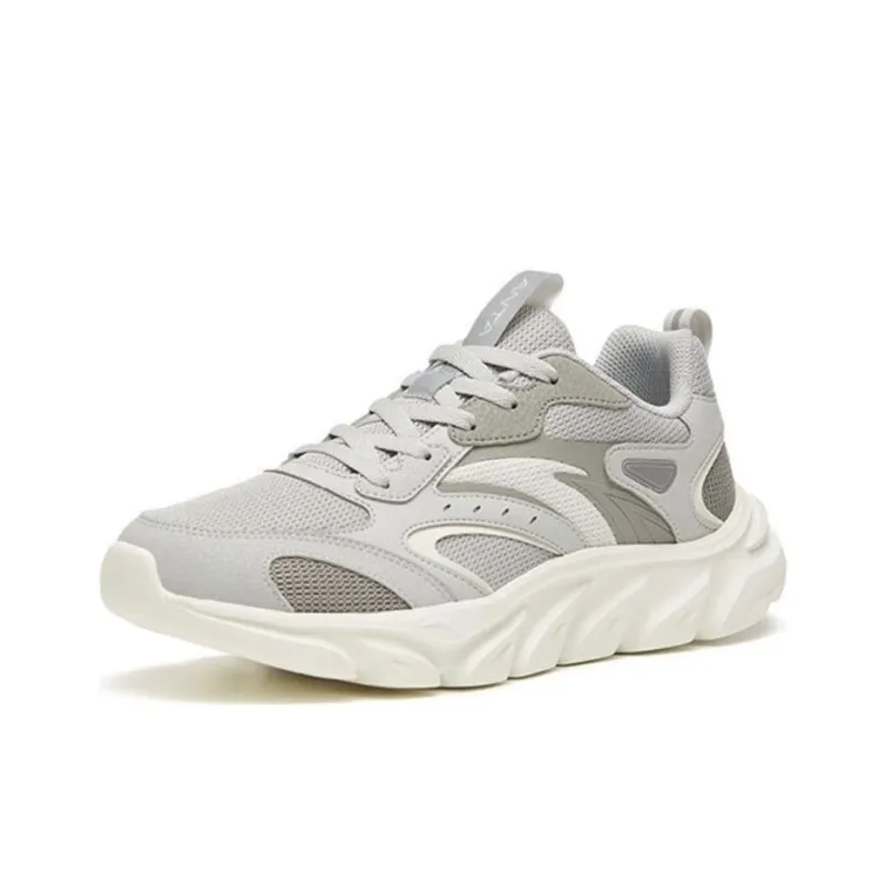 Anta Cushioned Anti-Slip Wear-Resistant Breathable Lightweight Low-Top Running Shoes Men's Gray-2