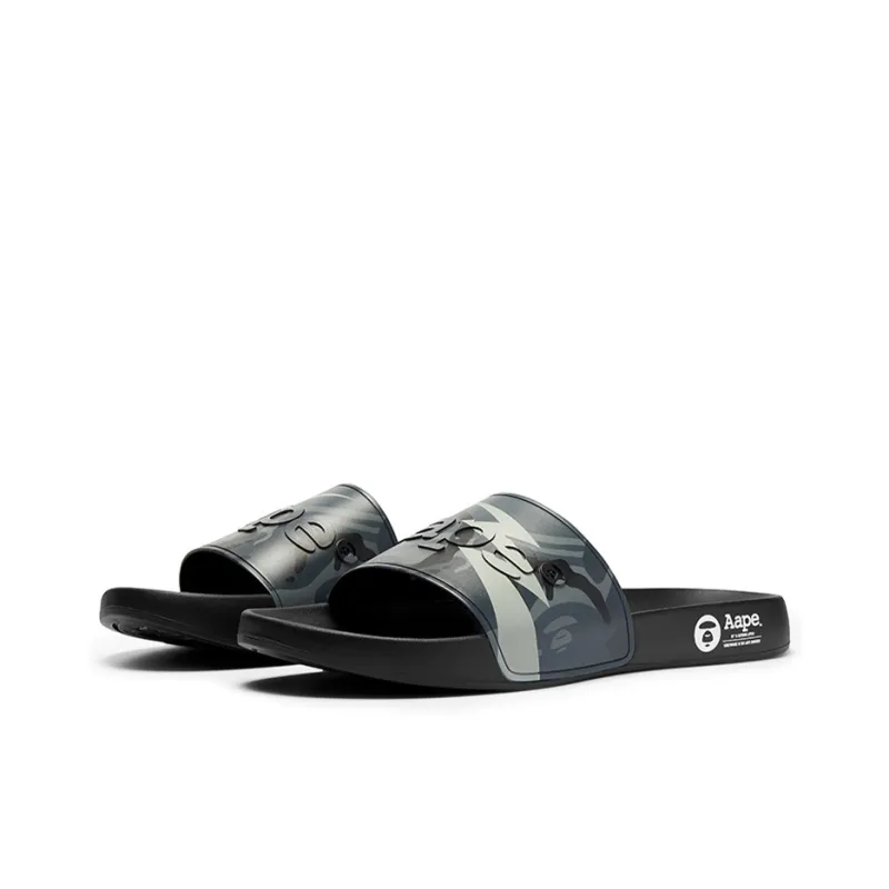 Aape Rubber Sole Abrasion-Resistant Slide Slippers Unisex Lightning Blue-1