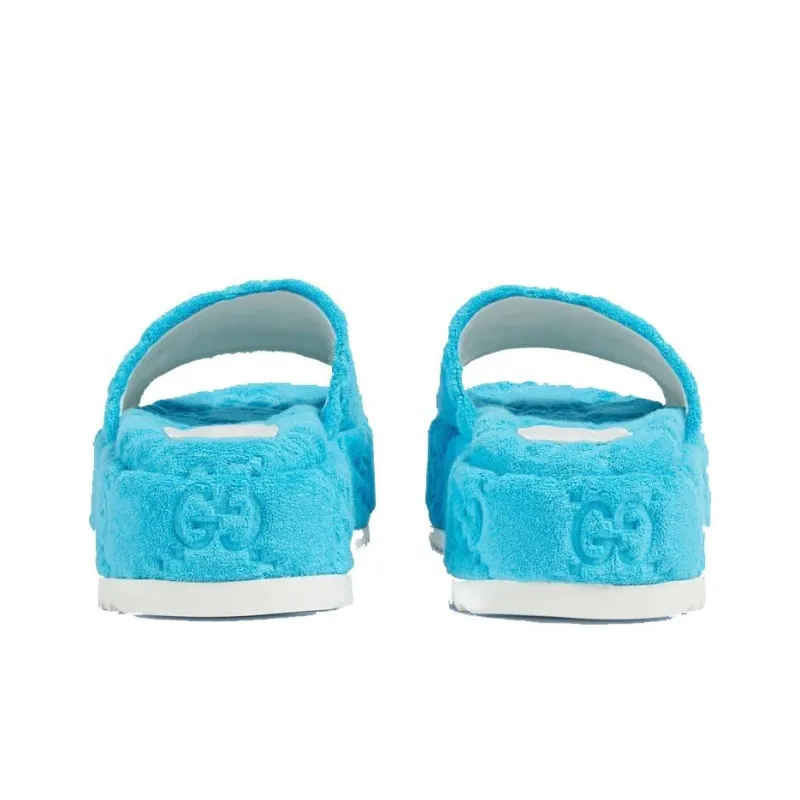GUCCI Women's Gg Platform Sandal 'Blue' Women's-4