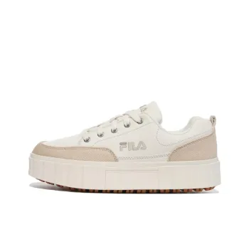 FILA Sand Blast Row Sand Blast Row Lightweight And Breathable Low Top Skateboard Shoes Unisex Ecru Korean Style