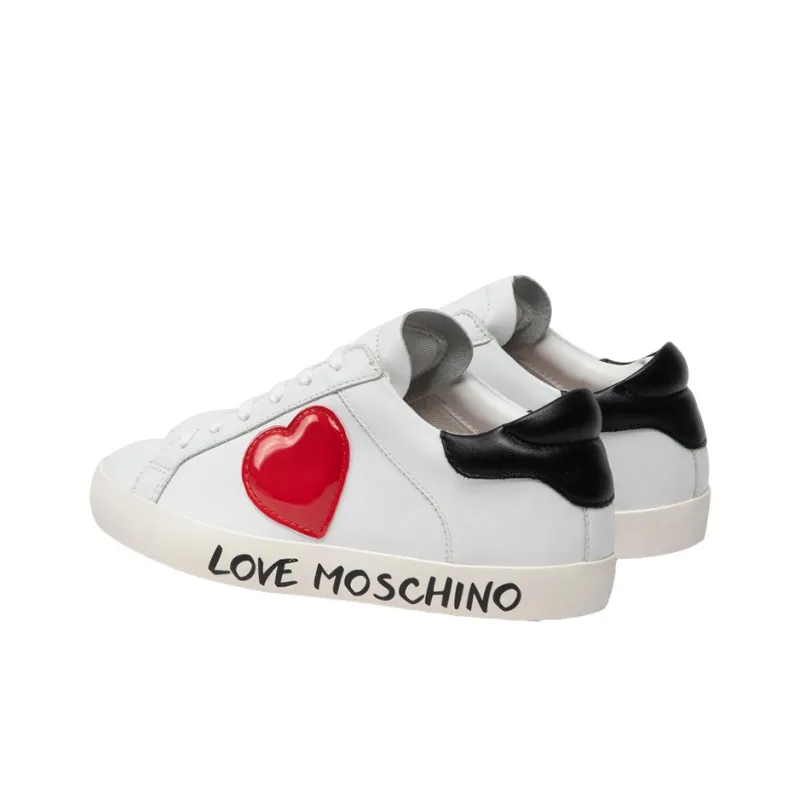 LOVE MOSCHINO Low-Top Stylish Skateboarding Shoes Women's White Red Black-3