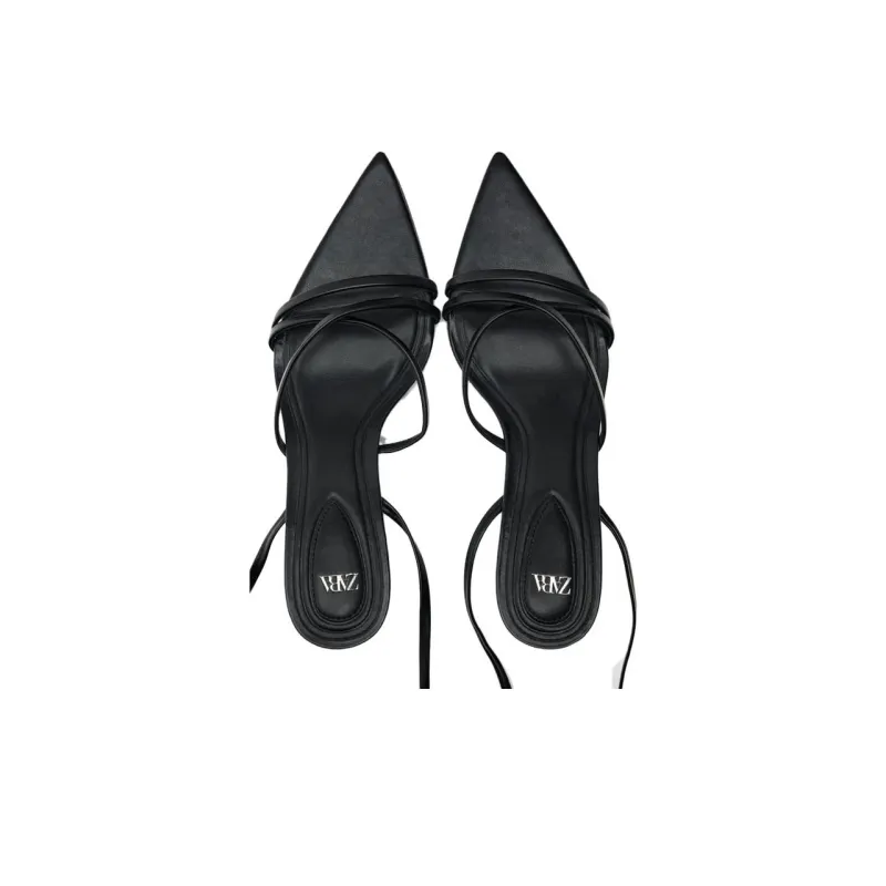 ZARA Strap Sandals Women's Black-3