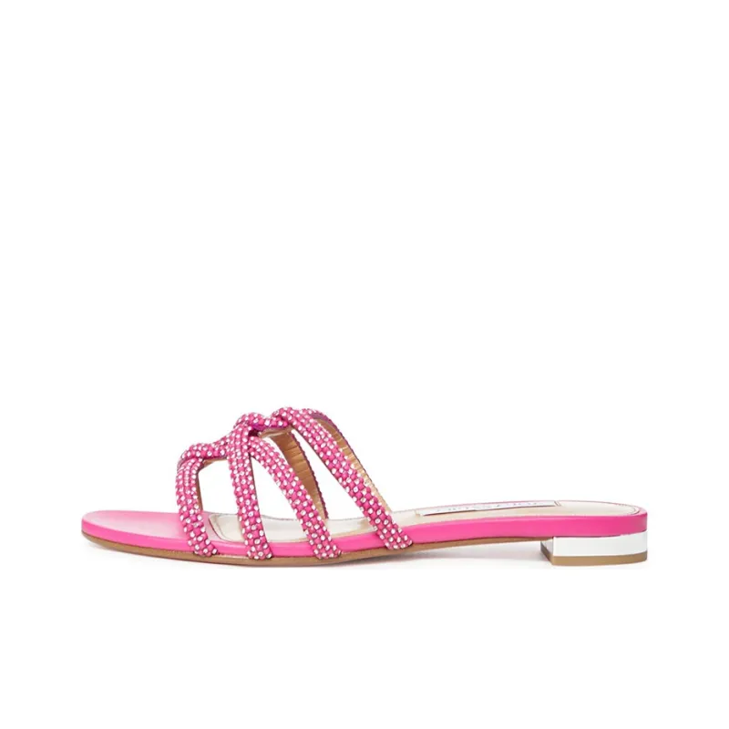 AQUAZZURA Crystal embellished Flat Sandals-0