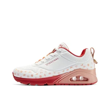 Skechers Cushioning Anti Slip And Wear Resistant Coverage Support Low Top Casual Shoes Women's White Red