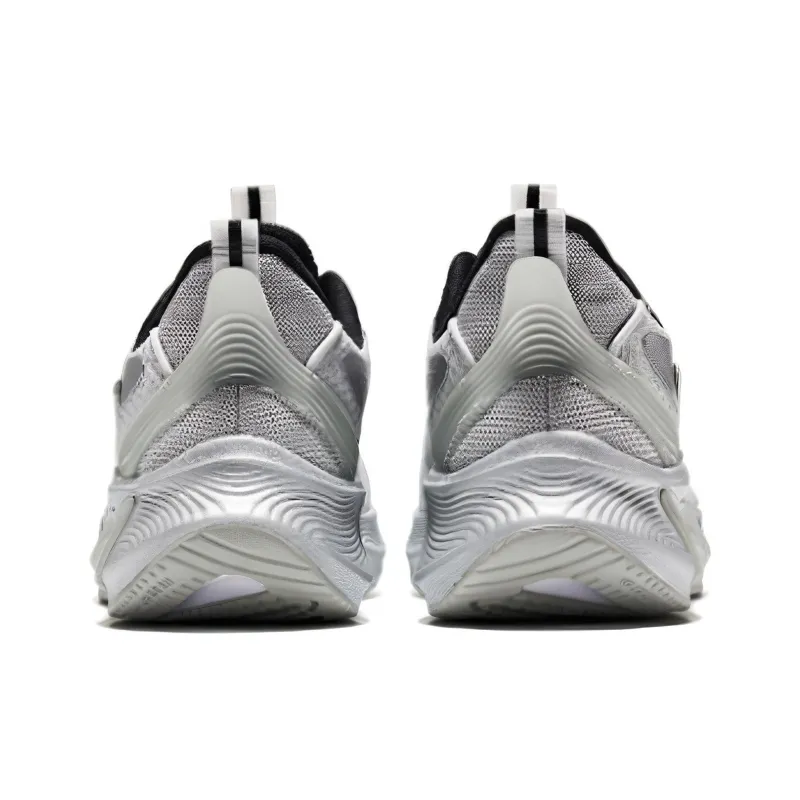 Erke Cushioning Anti Slip And Wear Resistant Low Top Running Shoes Men's Silver Black-3