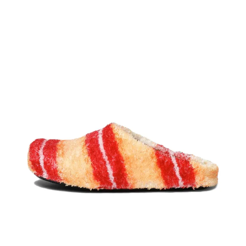 MARNI Rubber Sole Odor Resistant Closed Toe Slippers Men's Red Beige-0