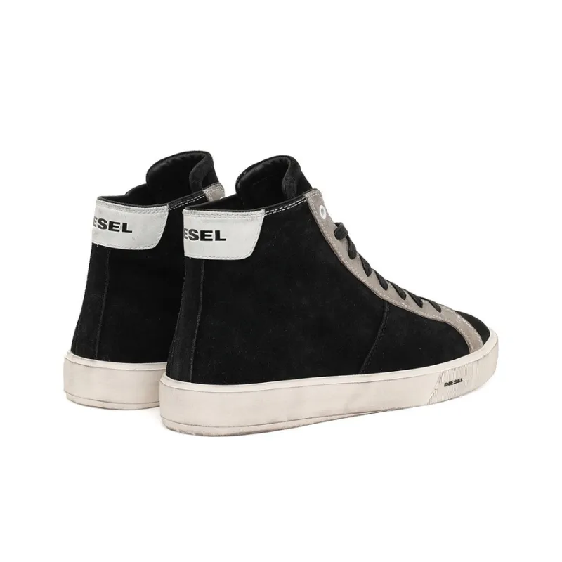 DIESEL High Top Skateboard Shoes Men's Black-4