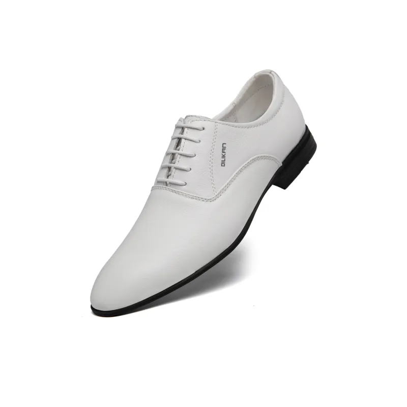 DILIKAN Dress Shoes Men Low Top Black/White/Brown-7