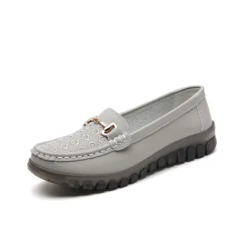 Reivantix Gommino Loafers Women's Gray/Beige/Black