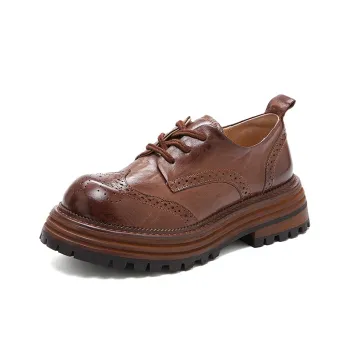 Goomet Glock Shoes Casual Single Shoes 5cm Women's Brown Black