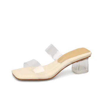 Naiyee Slide Slippers Women's Ecru Low Heel/Apricot Low Heel/Ecru High Heel/Apricot High Heel
