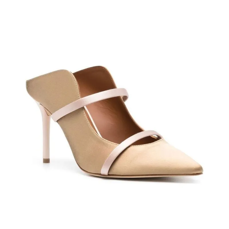 Malone Souliers Maureen Wrap-toe Slippers Women's Beige-1