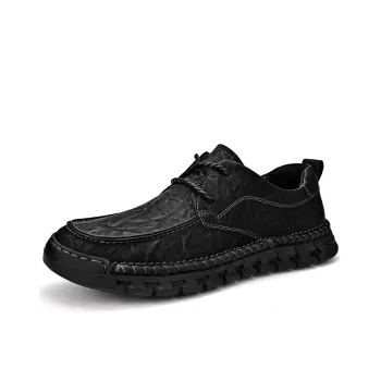 Laoks Men's Casual Shoes Men Low Top Black/Brown