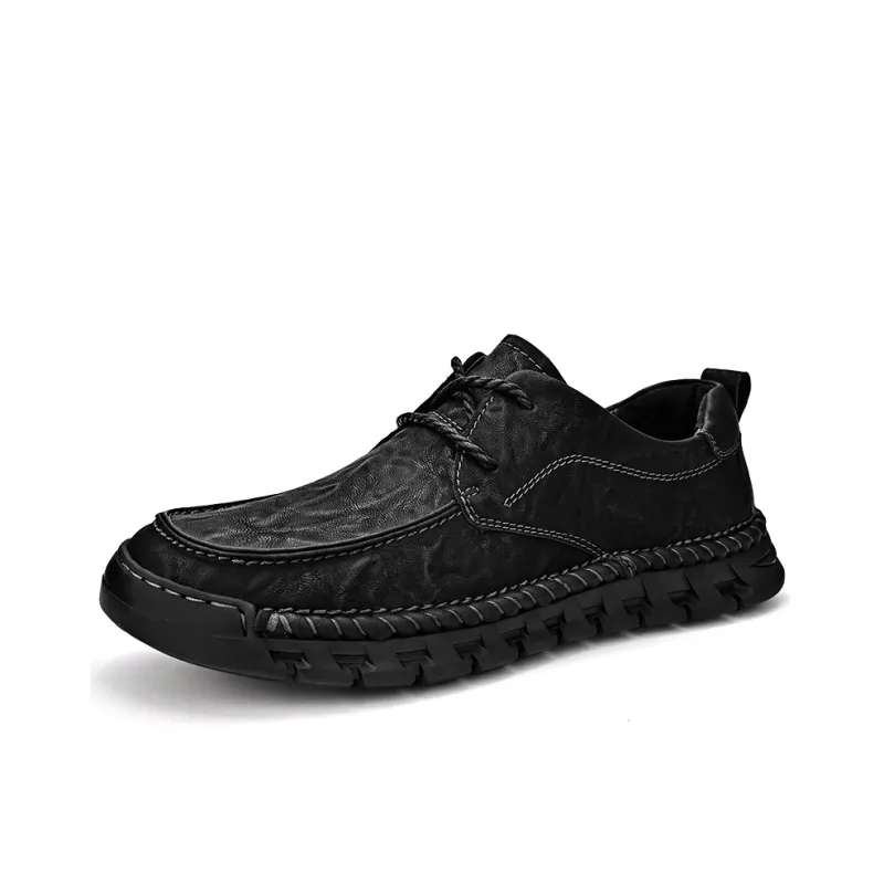 Laoks Men's Casual Shoes Men Low Top Black/Brown-0