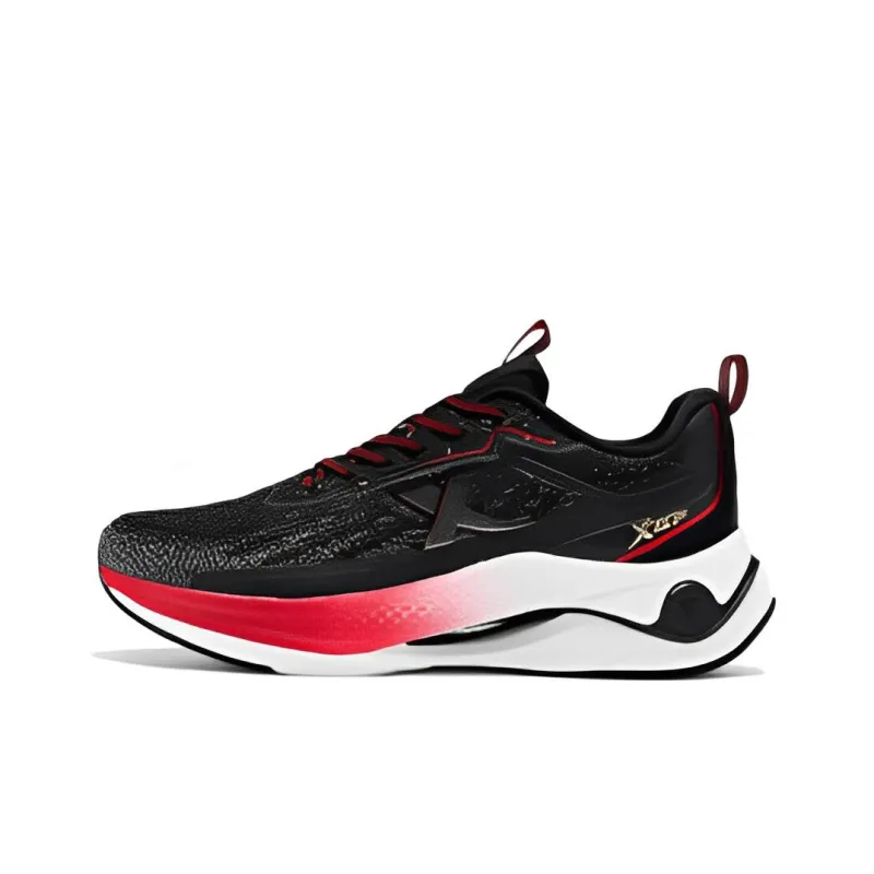 XTEP Anti Slip And Wear Resistant Breathable Low Top Running Shoes Men's Black Red-0