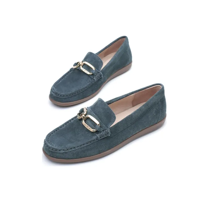 OZZEG Gommino Loafers Women's Brown, Umber, Blue-11