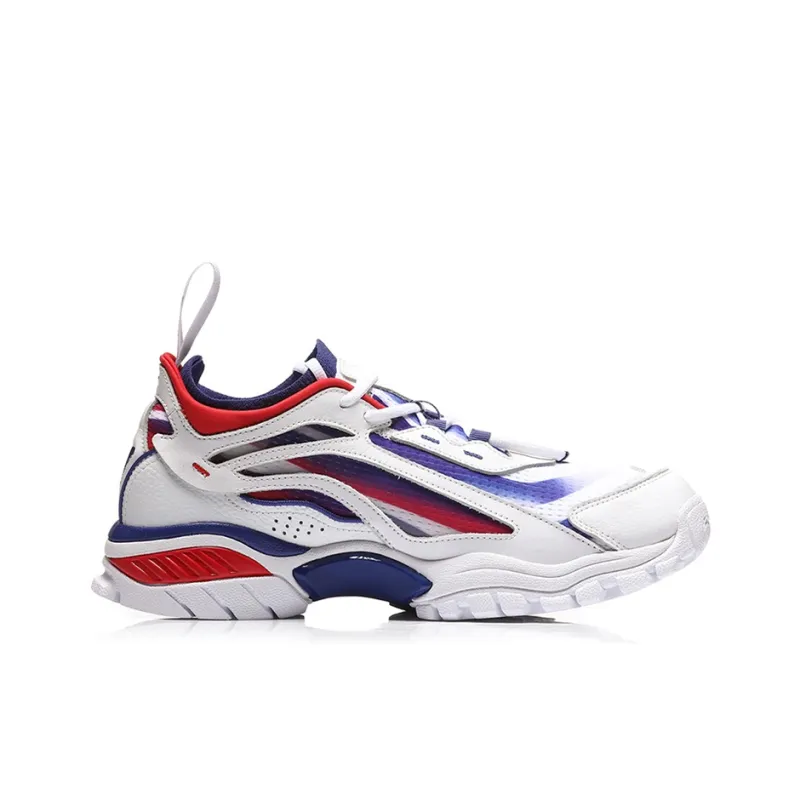 LiNing Aurora Skywalk Cushioned Slip Resistant Mid Top Chunky Sneakers Men's White Blue Red-1