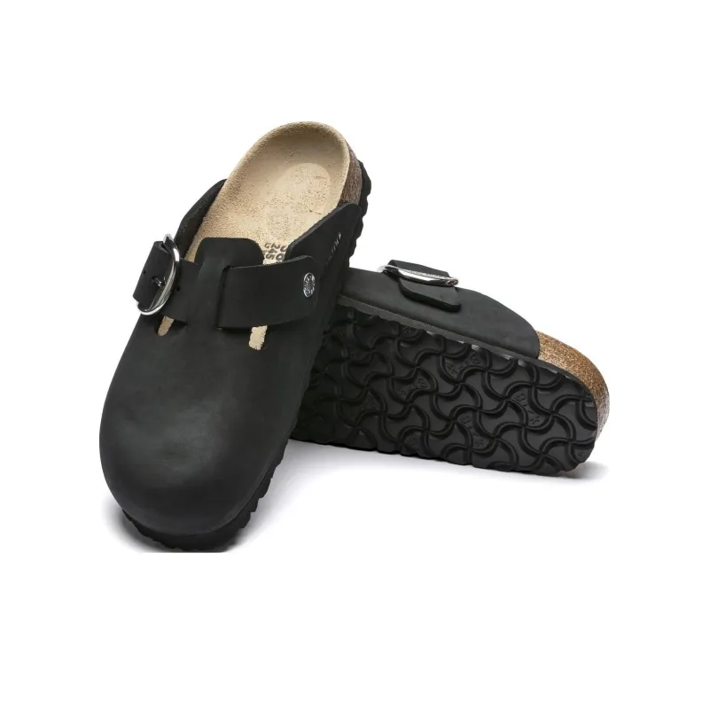 Birkenstock Boston Big Buckle Nubuck Black-3