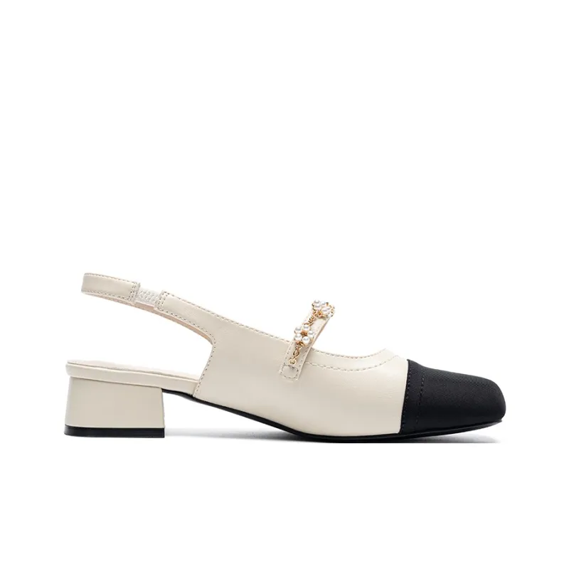 ZHR Wrap up Sandals Casual Single Shoes 3cm Women's Beige Black-1