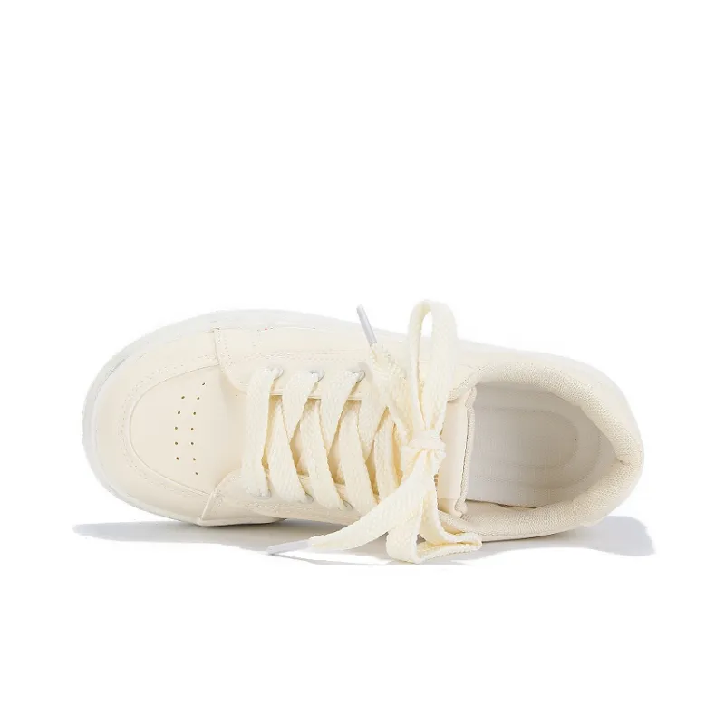 Binya Abrasion Resistant Low Top Skateboard Shoes Women's Beige-3